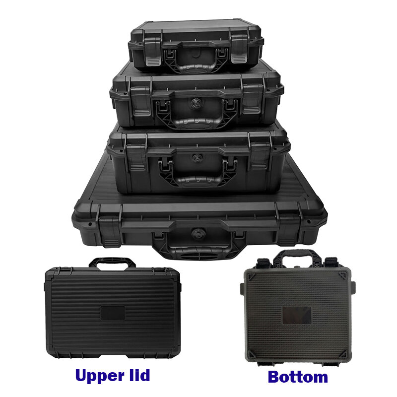 Caixa de ferramentas plástica impermeável ABS, Hard Carry Case, Caixa de ferramentas com esponja, Storage Box Organizer, Pelican Case, Grande