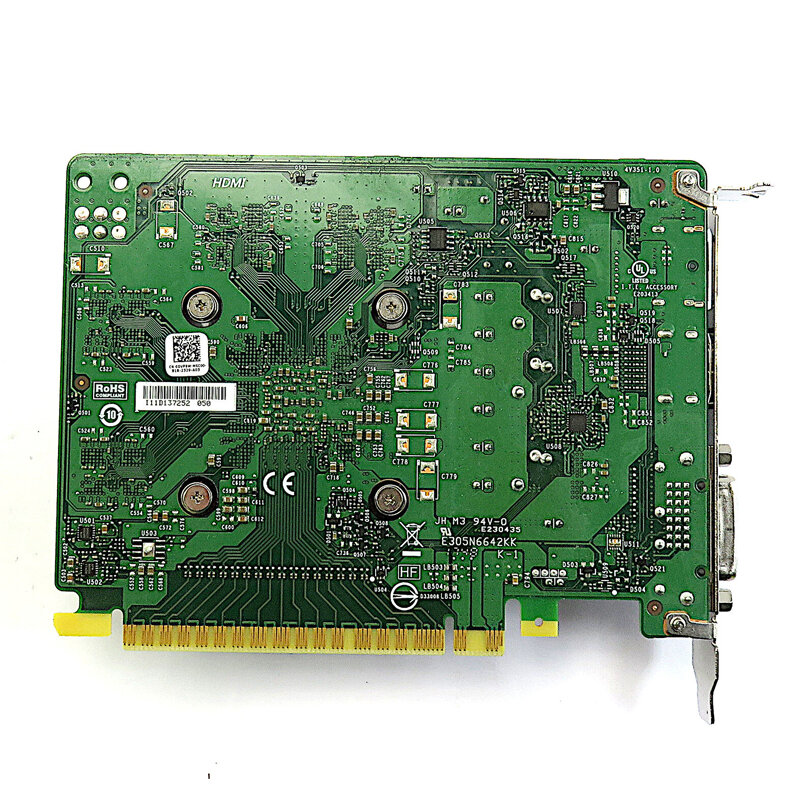 Dell-tarjeta gráfica GeForce GTX 1050 Ti, 4 GB, GDDR5 - PCIe 3,0x16-DVI, HDMI, DisplayPort