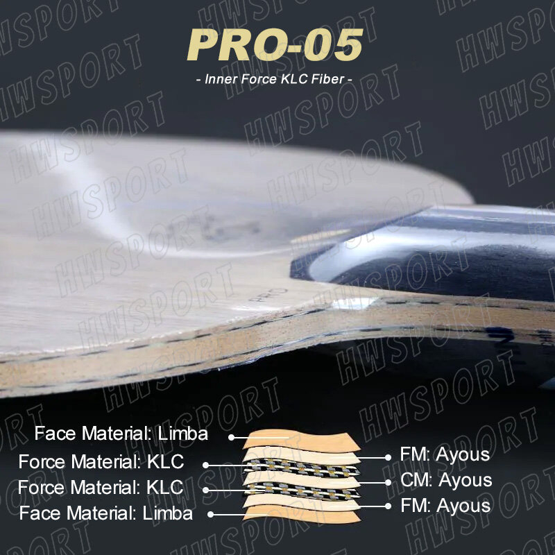 YINHE-Pro 01 05 Lâmina De Tênis De Mesa, Profissional 5 + 2 Fibra, PRO01, PRO05, Lâmina De Ping Pong Com Caixa Original