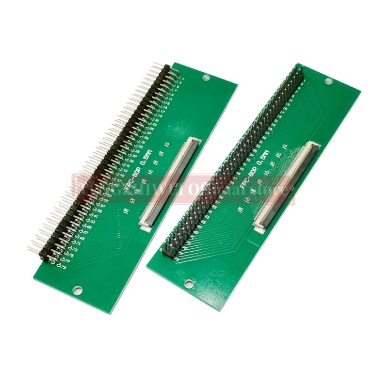 2PCS FFC/FPC adapter board 0.5MM-80P to 2.54MM welded 0.5MM-80P flip-top connector Welded straight and bent pin headers