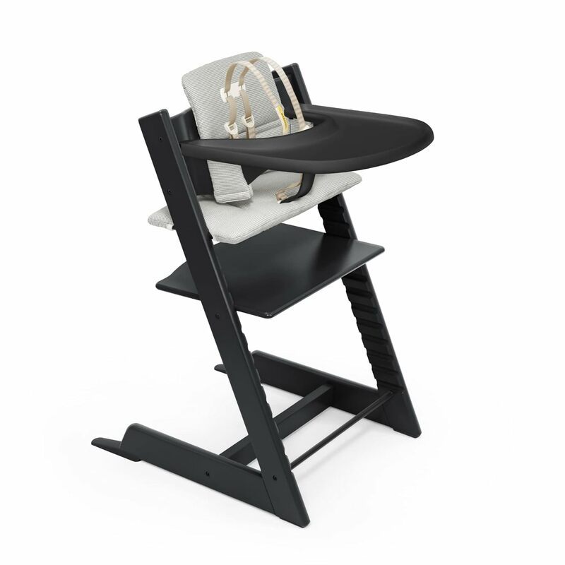 Cadeira alta e almofada com bandeja, preto e nórdico, ajustável, conversível, tudo-em-um, cadeira alta para bebês e crianças pequenas