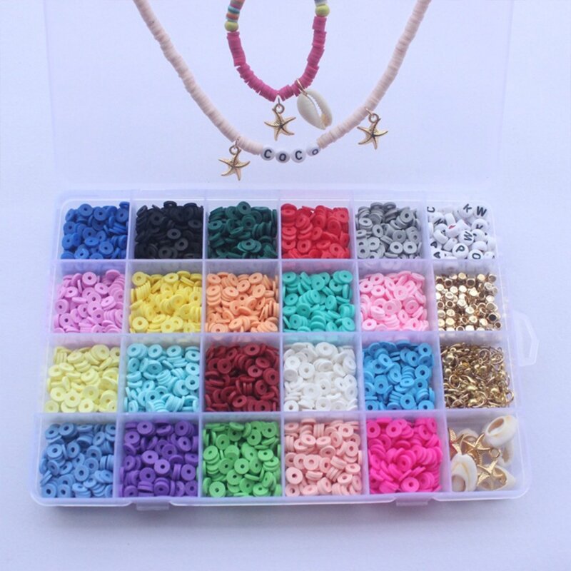 4000 Buah 24 Warna 6Mm Manik-manik Longgar untuk DIY Membuat Perhiasan Kerajinan Gelang Kalung Aksesori Kostum