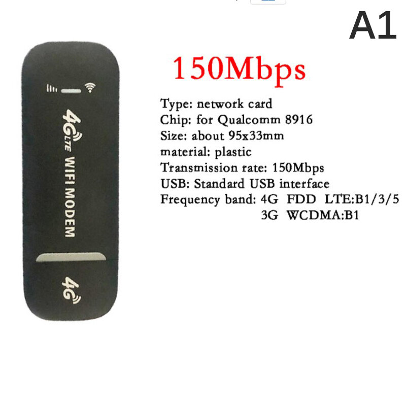 Enrutador inalámbrico 4G LTE, Dongle USB, módem de 150Mbps, tarjeta Sim de banda ancha móvil 4G, adaptador WiFi inalámbrico para portátiles, dispositivos medios UMPCs
