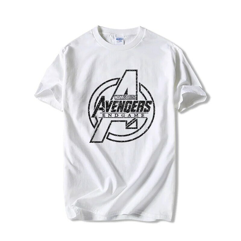Camiseta de algodão estampada Marvel Avengers Endgame masculina, blusa de manga curta, verão, Y2K