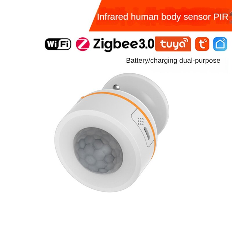 Sensor gerak kehadiran manusia cerdas Zigbee 3.0, kontrol aplikasi kehidupan pintar keamanan rumah dan Sensor manusia Tuya otomatis tahan lama