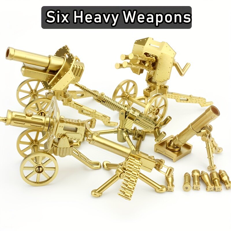 Military Heavy Machine Gun Building Blocks Soider Figures Toys Children Gifts Weapons Guns Multiple Equipment Accessories