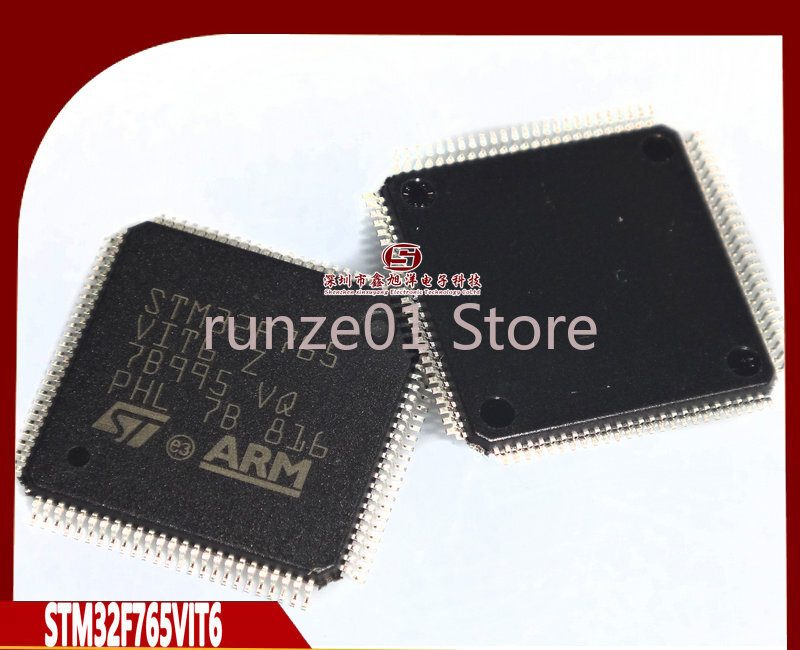 Microcontrolador importado do braço do ponto MCU, STM32F765VIT6, LQFP100, 32-Bit