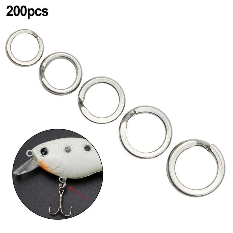 Hook Sets Split Ring Silver Snaps Swivels Terminal Tackle 304 Stainless Steel For Crank Bait Resistant Corrosion