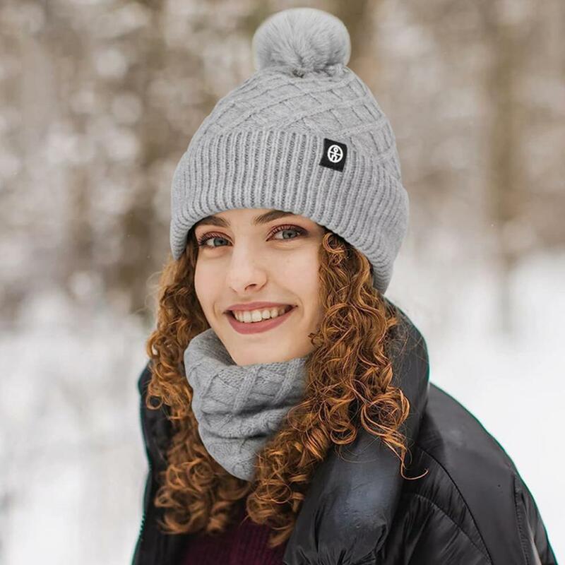 따뜻한 스카프 세트 터치 스크린 장갑, 아늑한 겨울 액세서리 세트, 따뜻한 모자 스카프 장갑, 유니섹스 탄성 야외 미끄럼 방지