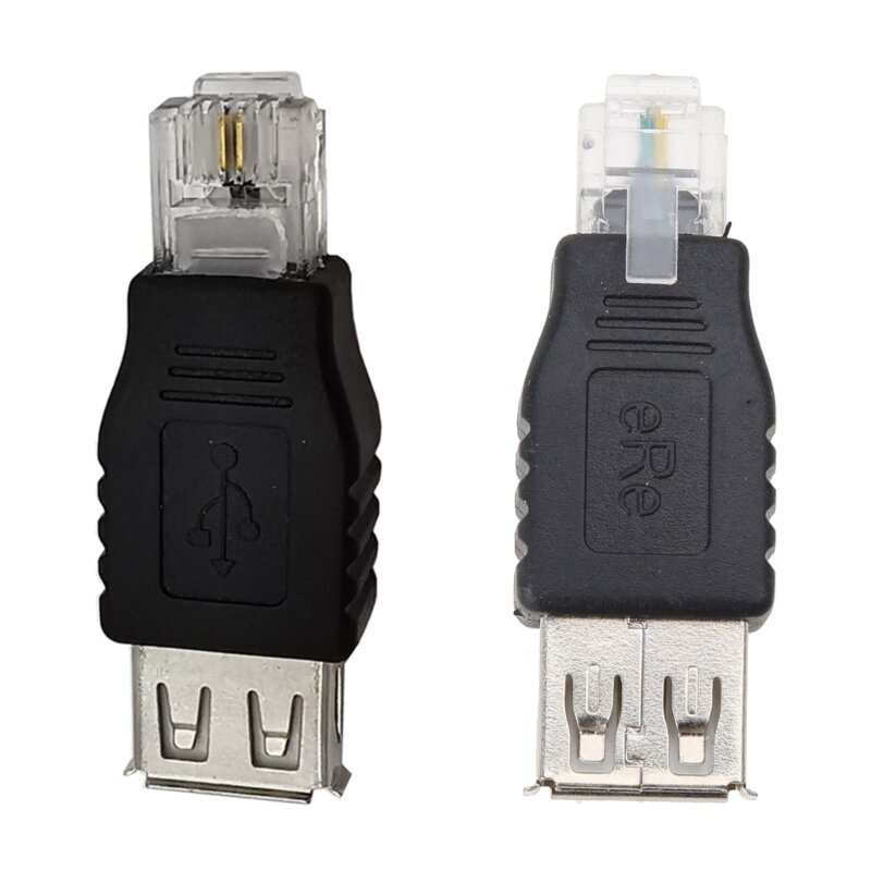 Adaptador Ethernet RJ11 6P2C para USB fêmea Plug 4 pinos USB-A conector adaptador telefone fixo