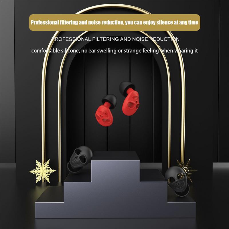 Tampões de cancelamento de ruído do design do crânio Tampões de ouvido para concentração Tampões de ouvido de silicone Proteção auditiva Tampões de ouvido para concerto