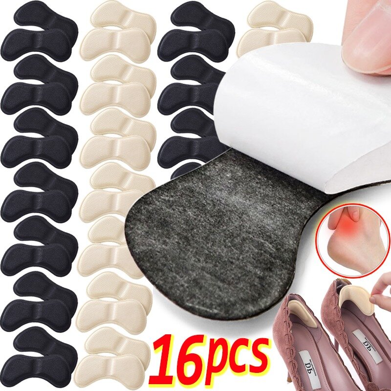 2/16pcs Heel Insoles Patch Pain Relief Anti-wear Cushion Pads Feet Protector Adhesive Back Sticker Shoes Insert Insole Sticker