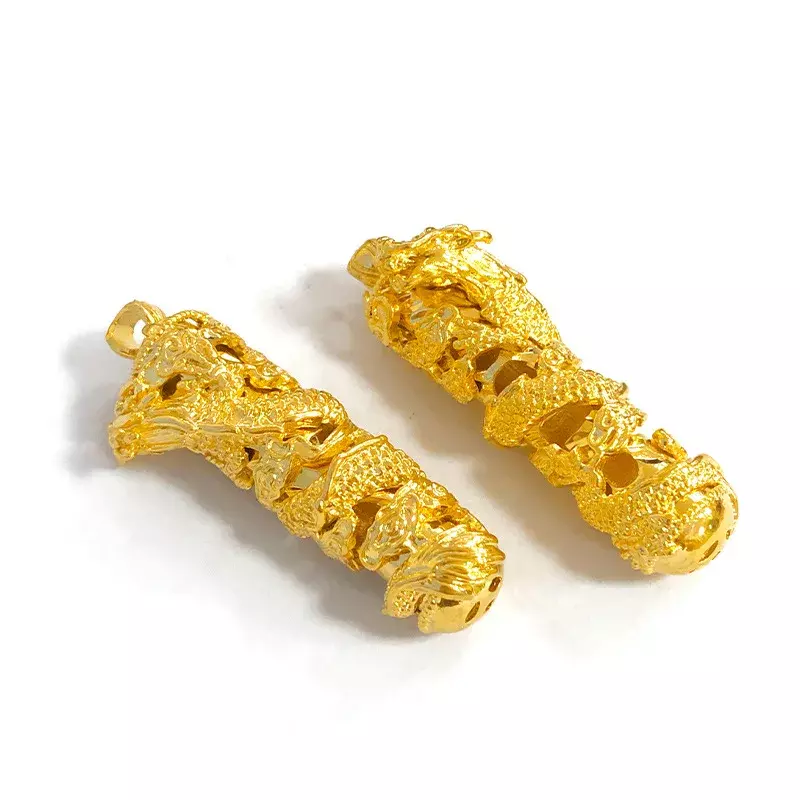 Мужская позолоченная китайская Loong кулон в форме колонны с 24-каратным золотом, вьетнамская песчаная Золотая тарелка, колонна дракона, цилиндрическая Большая подвеска для мужчин, подарок