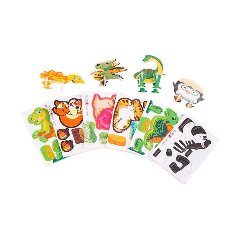Puzzle de dessin animé Montessori pour enfants, jouets à tiges, activités d'apprentissage, 10 pièces