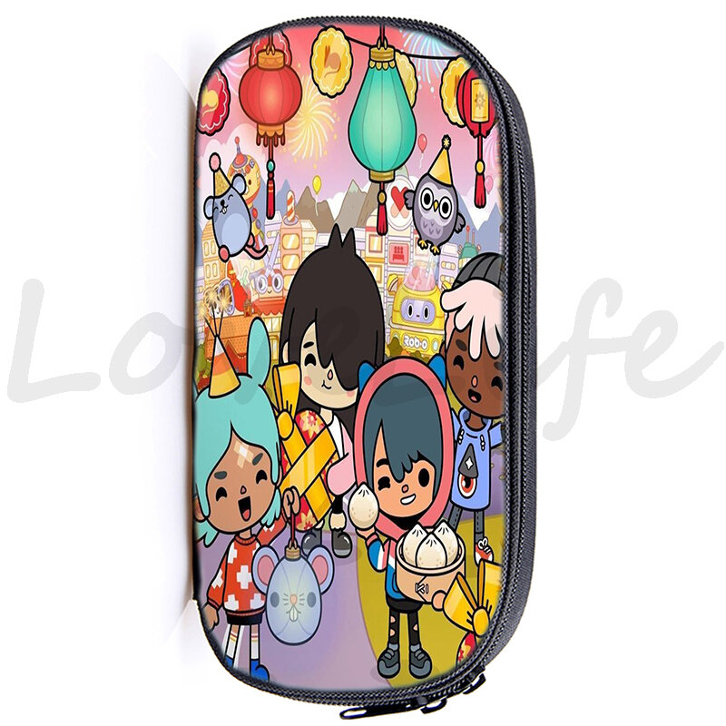 3D Toca Life World Game Pencil Case Cute Pouch Bag Anime Pencil Box Toca Boca Cosmetic Cases Storage School Supplies Stationery
