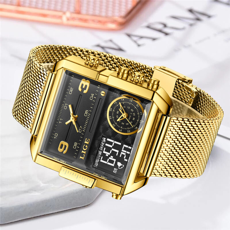 LIGE Casual orologi da donna Top Brand Luxury Gold Ladies Watch cinturino in acciaio inossidabile bracciale classico orologio femminile Relogio Feminino