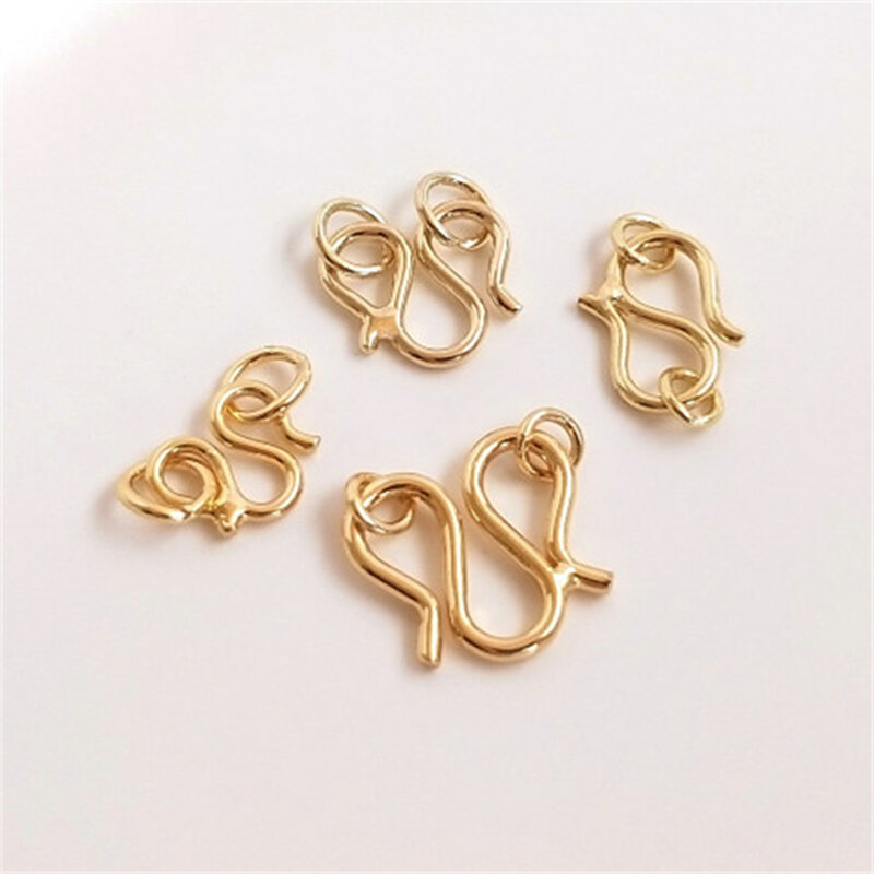 Collar de pulsera con cierre en forma de S, pulsera de oro de 14k, accesorios de joyería DIY, Material B925