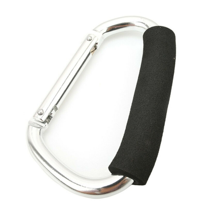 1 pc Large D-shape Aluminum Alloy Carabiner Quick-release Soft Handle Outdoor Camping Buckle Hook Keychain Clip