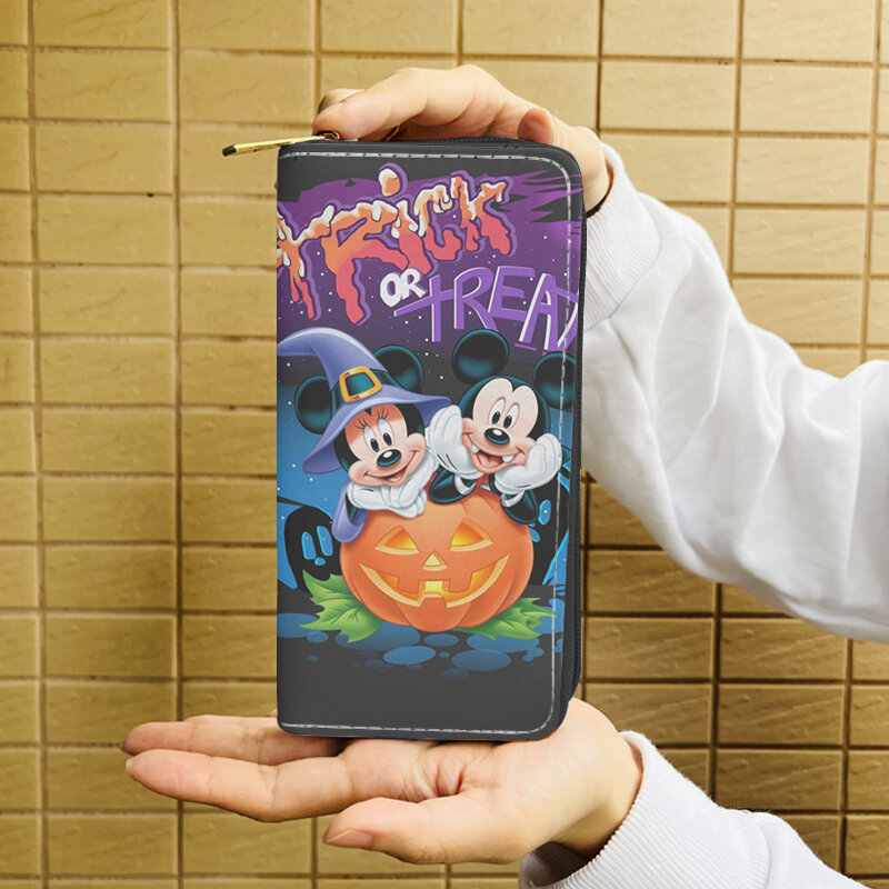 Disney Mickey Halloween W5561 Anime Aktentaschen Brieftasche Cartoon Reiß verschluss Münz tasche lässig Geldbörsen Karte Lagerung Handtasche Geschenk