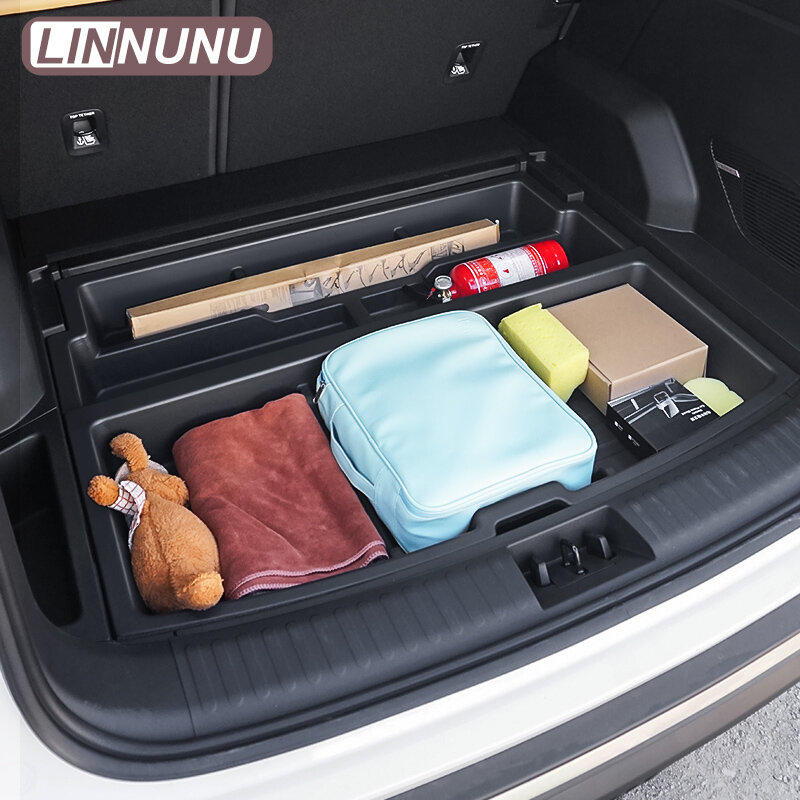 LINNUNU багажник запасная коробка для хранения шин подходит для Geely Boyue L Atlas 2023 пылезащитный интерьер автомобильные аксессуары Черный ABS для Starray