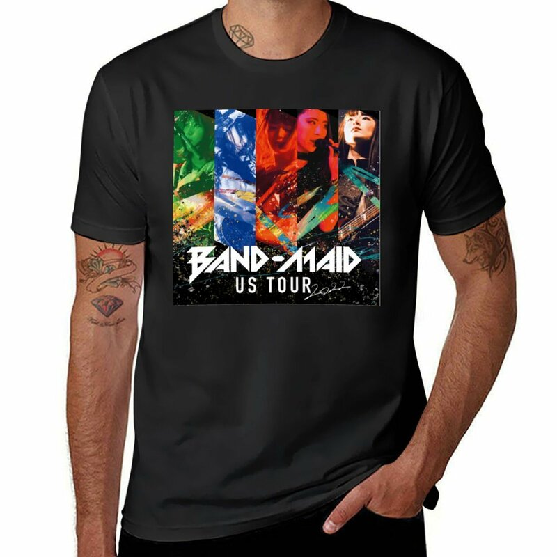 News Band Maid Us Tour 2022 t-shirt blanks ragazzi animal print magliette pesanti per uomo