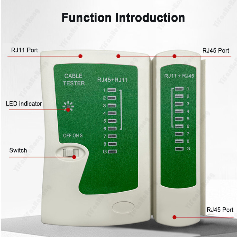 Network Cable Tester Portable RJ11 RJ45 CAT5 CAT6 UTP Testing Networke Wire Telephone Line Detector Tool