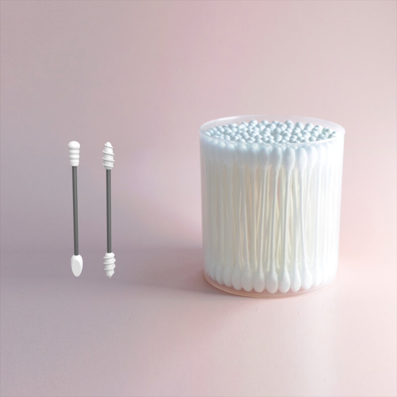 set Reusable Silicone Cotton Swab Stick Ear Spoon Stick Do Not Turn Around Makeup Cotton Swab Silicone Cleaning Stick