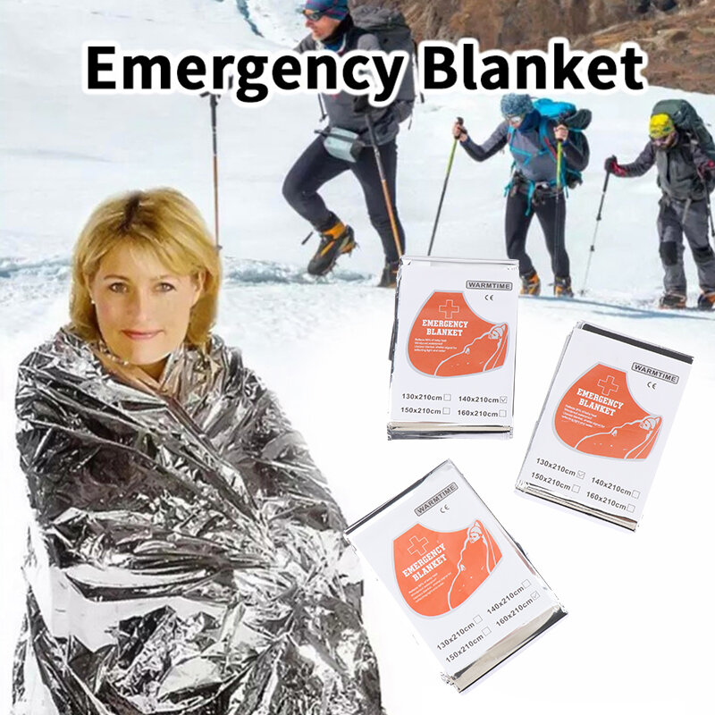 Couverture thermique d'urgence pour l'extérieur, couverture de survie imperméable, feuille d'aluminium, espace chaud, couverture de sauvetage d'urgence