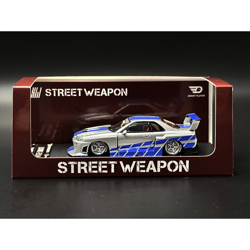 F & F Skyline GTR ER34 Silhouette Open Hood Diorama Car Model Collection, Miniature Street Weapon, SW en stock, 1:64