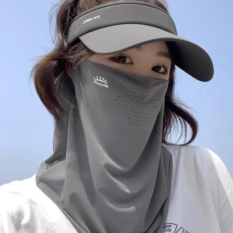 Masque de protection solaire pour le cou, couvre-visage avec bord, chapeau de cyclisme en plein air