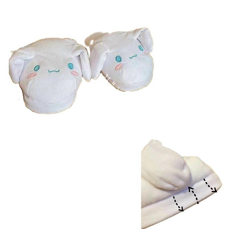 New Creative Cartoon Kawaii Cute Sanrioeds Movable Ears Cinnamoroll Creative Cute Home All-Match Indoor Slippers