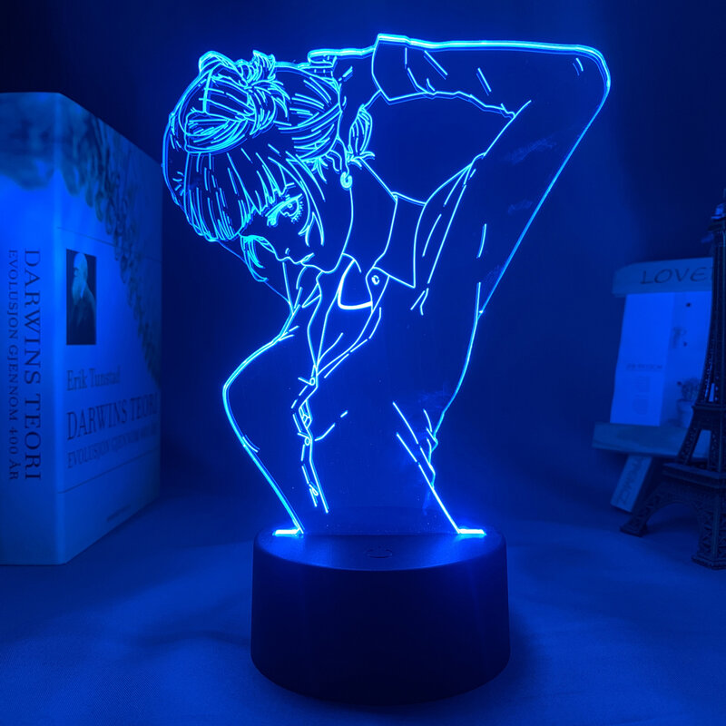 Anime LED Light Box com Bloqueio Azul, MDF Wood Frame, Laser Paper Cut, Nightlight para Decoração do Quarto