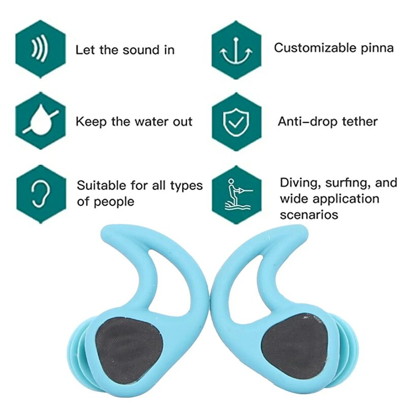 Swimming Ear Plugs Soft Silicone Sound Waterproof Earplugs Diving Water Surf Swim Water Proof Touch Ear Buds Snorkeling Set