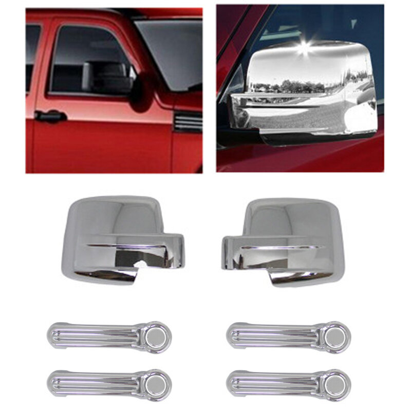 Manijas de puerta cromadas para coche, cubiertas de espejo cromado para Jeep Liberty 08-12, Dodge Nitro