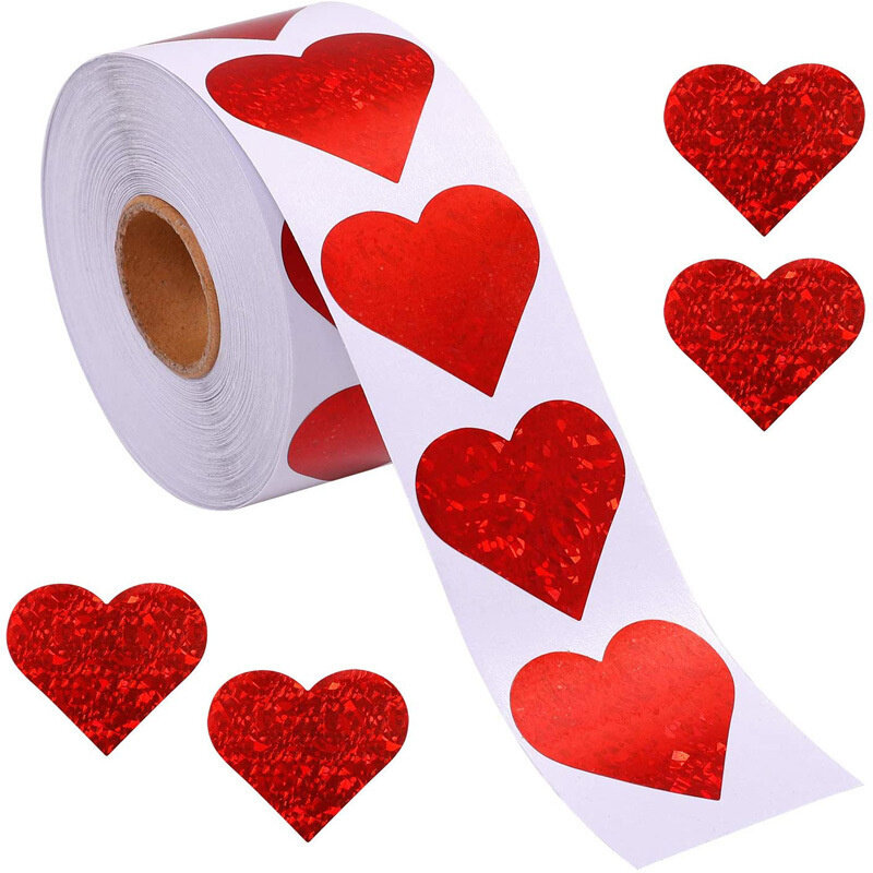 Auto-adesivo amor adesivos para decoração, etiquetas de selagem para casamento, festa de aniversário, dia dos namorados, etiqueta convite, 500pcs