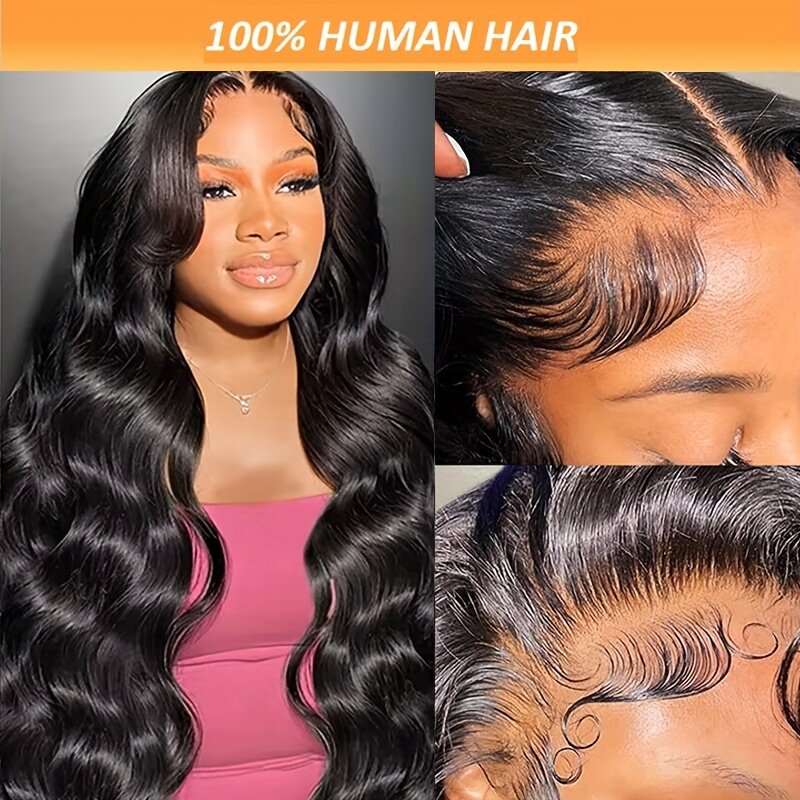 2024 Новые HD прозрачные фронтальные человеческие волосы парики-180% плотность тела Волнистые предварительно выщипанные Детские волосы
