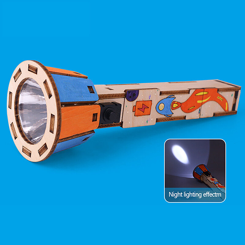 DIY latarka DIY zestaw eksperyment naukowy zabawkowy Model edukacyjna dla dzieci prezent zabawka