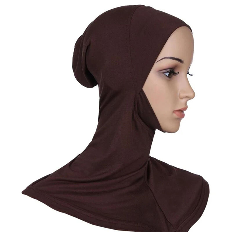 ผ้าโมดอลมุสลิมผ้าคลุมศีรษะคอตตอนคลุมคางผ้านินจาอิสลามยืดได้ฮิญาบด้านในทันที