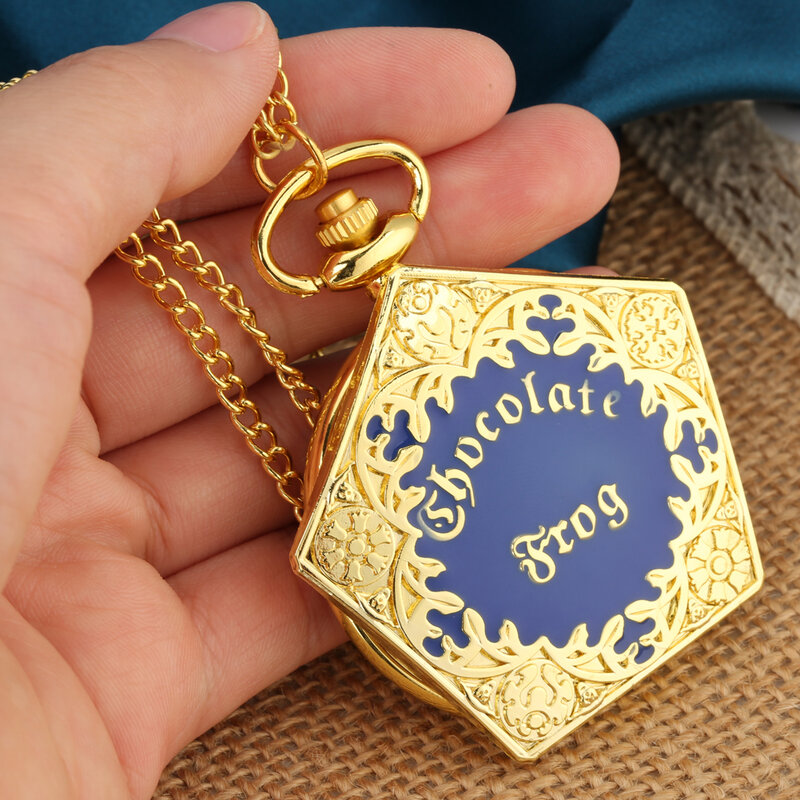 Luxury Chocolate Anything from Trolleys Wizard Magic World Quartz Pocket Watch Cosplay Necklace Pendant Chain Jewelry Clock Gift
