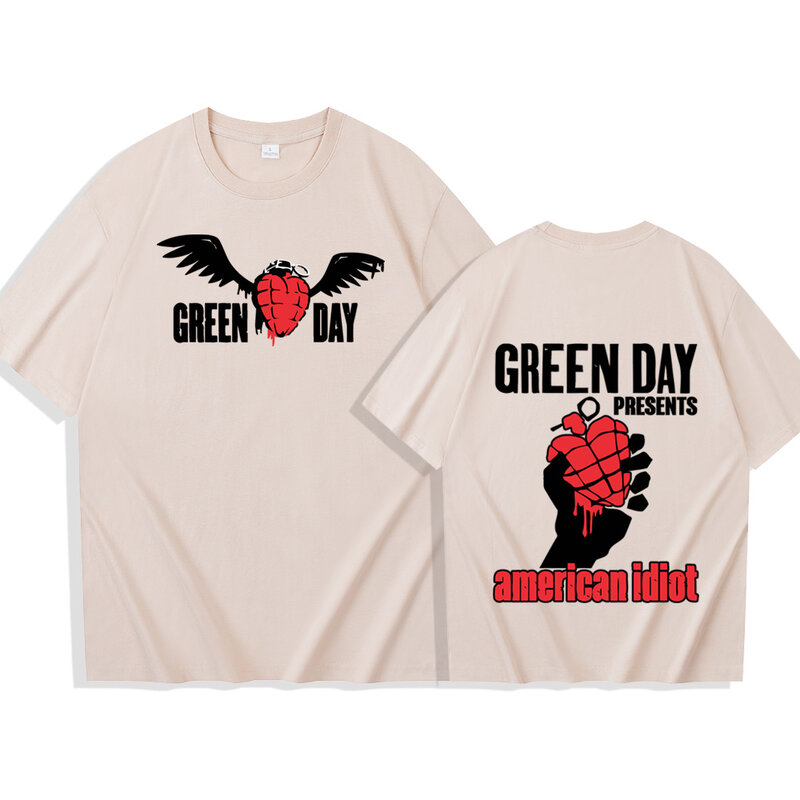 Unisex Green Day Salvadores Banda T-Shirt, Harajuku Hip Hop, O-Neck Camisas de Manga Curta, Fãs Presente