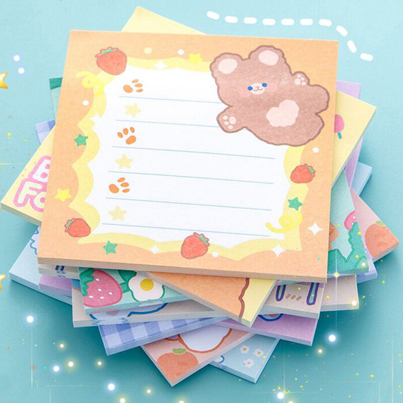 90 lembar/pak kartun kelinci beruang Kawaii hewan N Times Memo Pad catatan tempel Memo Notebook alat tulis perlengkapan sekolah