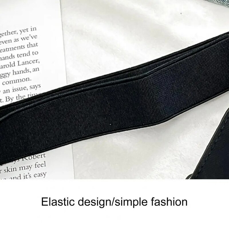 Adjustable Invisible Waist Belt Solid Color Buttons Closure Unisex Belt No Buckle Jeans Belt Costume Accessories