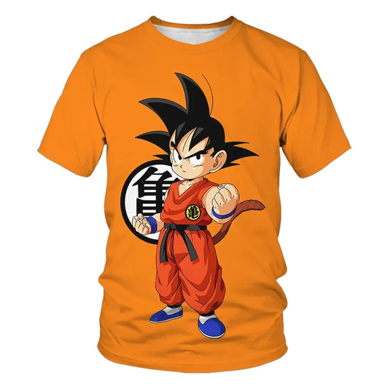Kids Clothes Anime Dragon Ball Z T-shirt Goku Super Saiyan 3D Printed Short Sleeve Harajuku Men Tops Tees Boys Girls Clothing