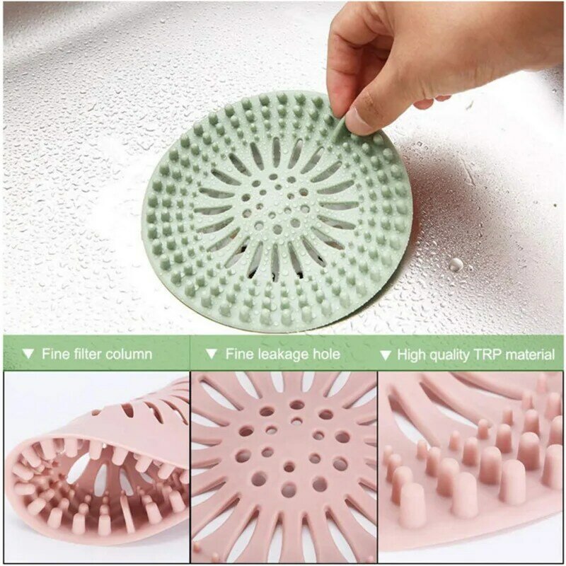 Filtro de cabelo anti-bloqueio para pia de cozinha, filtro de banheira, rolha de drenagem do chuveiro, tela anti-entupimento, 1PC