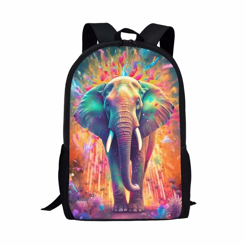 멋진 코끼리 패턴 학교 가방, 배낭 멋진 마법 동물 가방, 어린이 소년 소녀 다기능 배낭