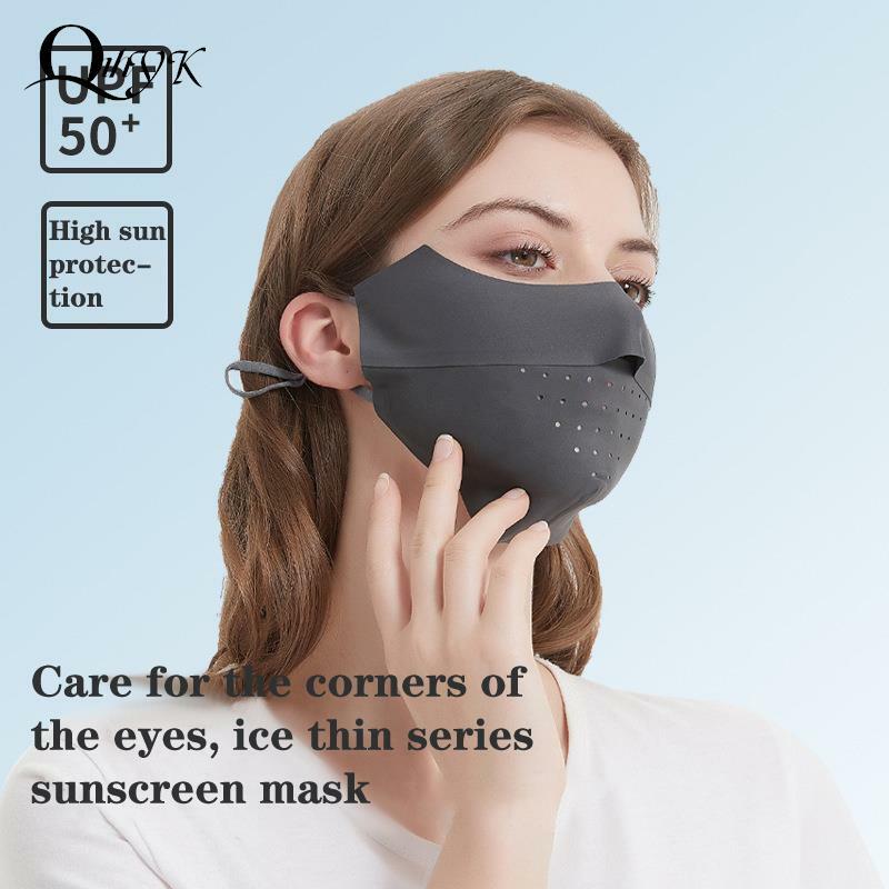 Penutup wajah cepat kering Anti-UV, penutup wajah musim panas Anti-UV, masker wanita penahan matahari, syal bernapas, pelindung wajah wanita, bando telinga gantung