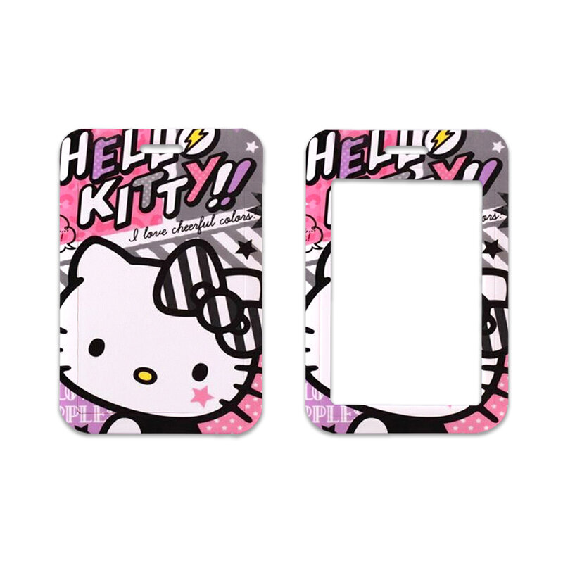 W Sanrio Hello Kitty Kuromi Lam Student Schoolkaart Kaarthouder 3-Inch Foto Sleutelhanger Tas Hanger Lanyards Houder Anime