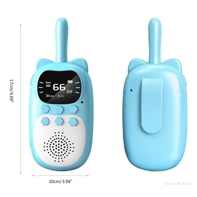 Y4ud brinquedo walkie talkie elétrico desenhos animados intercom crianças recarregável walkie talkie brinquedo