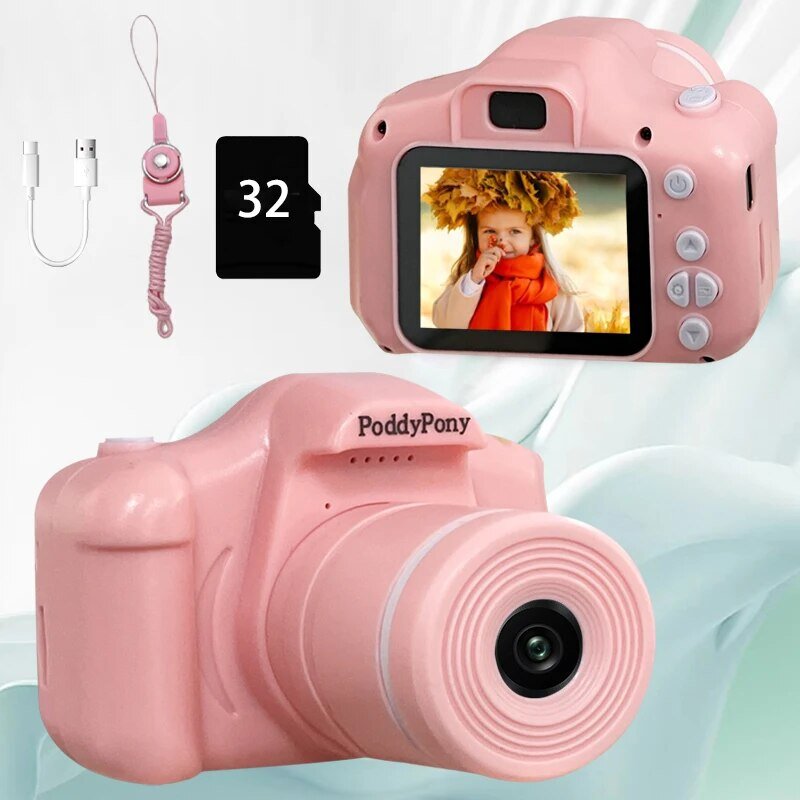 เลนส์กล้องดิจิตอล Para niños บันทึกชีวิตเด็กเทศกาลวันหยุดของขวัญที่ดีสำหรับ3-9ปีทั้งชายและหญิงการ์ด32G
