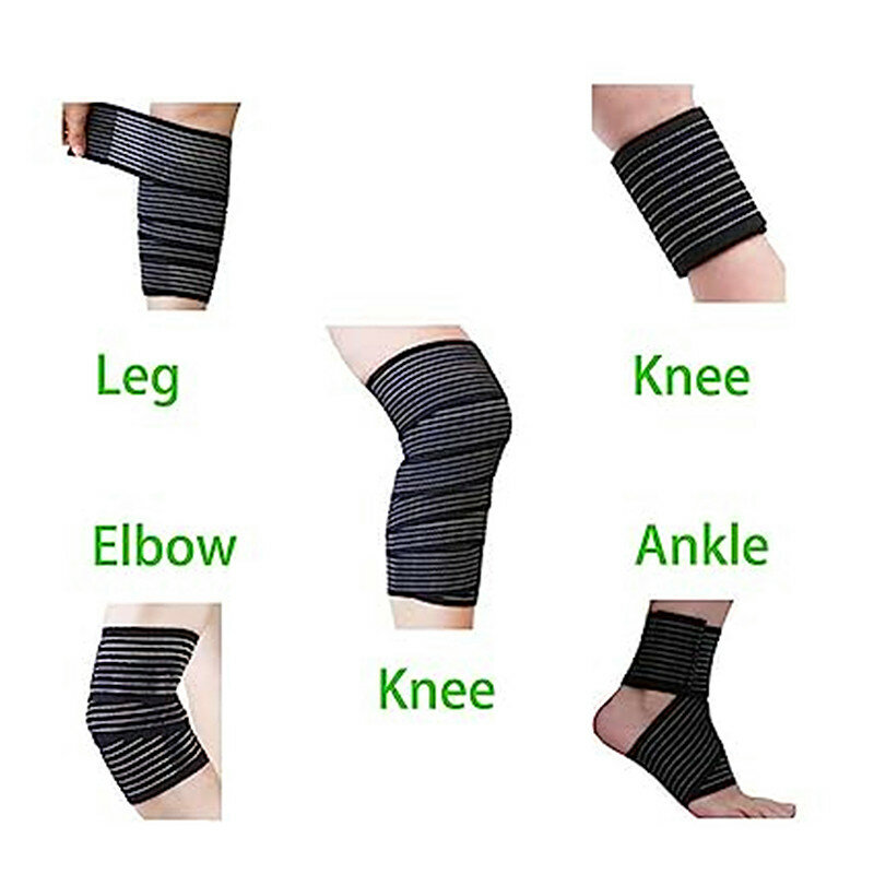 Deux bandages élastiques avec auto-fermeture, bandage de compression étiré, produit de soin des plaies pour les genoux, trousse de premiers soins